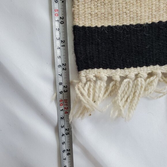 Vintage Southwestern Handwoven Wool Table Runner Rug Placemat 23" x 15" - Picture 5 of 7